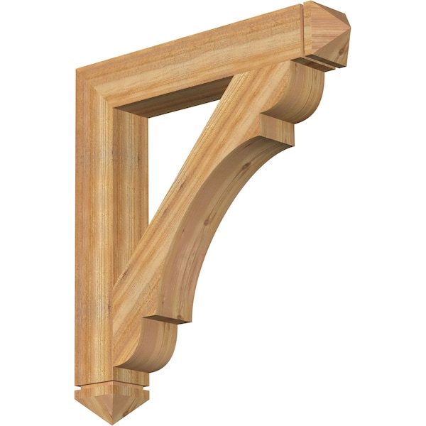 Ekena Millwork Olympic Arts & Crafts Rough Sawn Bracket, Western Red Cedar, 6"W x 38"D x 42"H BKT06X38X42OLY03RWR - main
